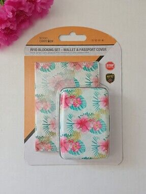 Floral RFID Blocking Wallet & Passport Cover (New)